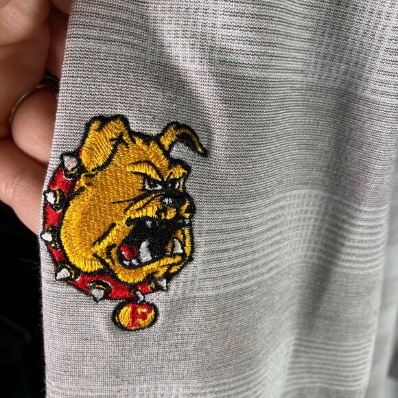 Sun Mountain Men’s Thermal Golf Pullover 1/4 Zip Gray Stripe XL Bulldog Logo - Picture 4 of 14